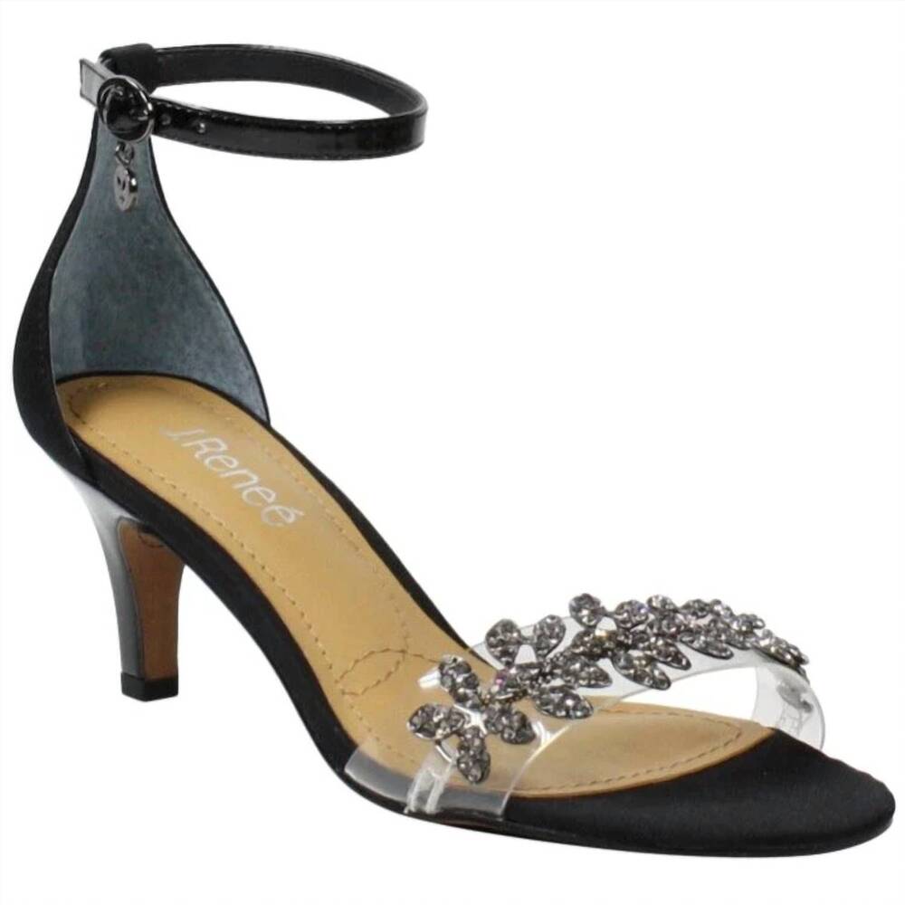 NEW J. RENEE women's hartleigh sandals in black satin